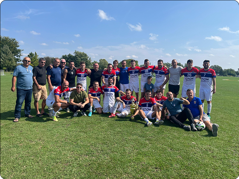 FK Morava sa trofejem u Čikagu; Foto: Privatna arhiva 