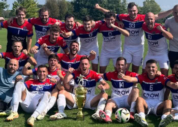Šampioni, FK Morava sa trofejem u Čikagu; Foto: Privatna arhiva