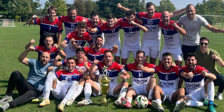 Šampioni, FK Morava sa trofejem u Čikagu; Foto: Privatna arhiva