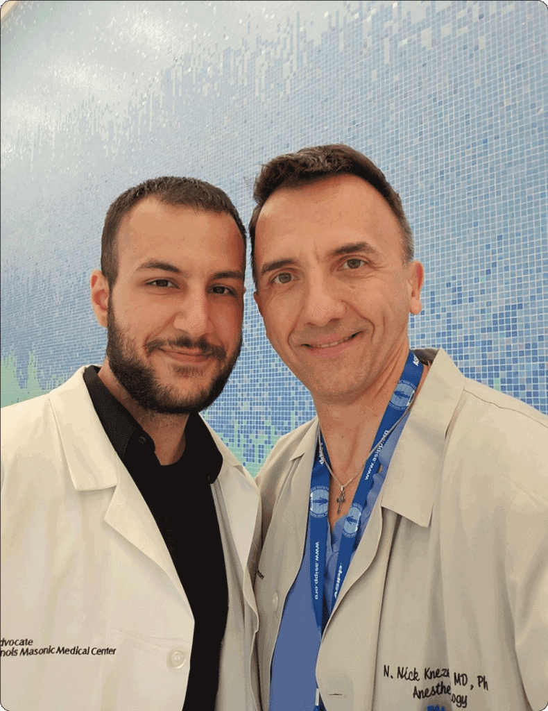 Aleksandar Sič and Nebojsa Nick Knezevic at Advocate Illinois Masonic Medical Center, 2026.